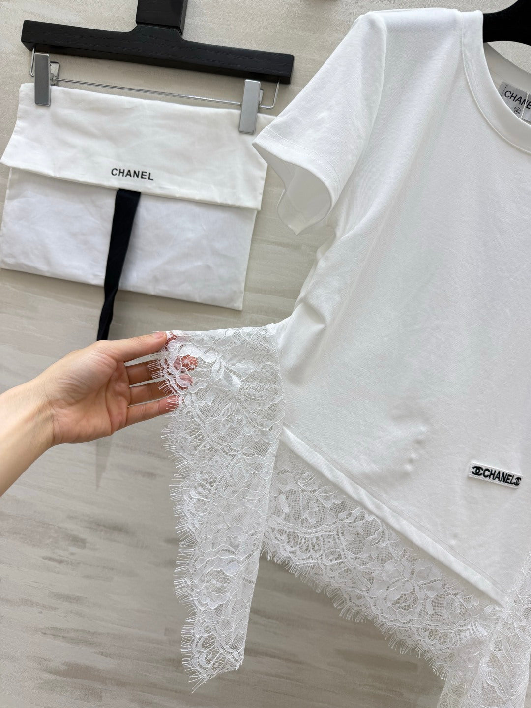 Chanel 2026 Lace Trim Shirt Cotton 398780