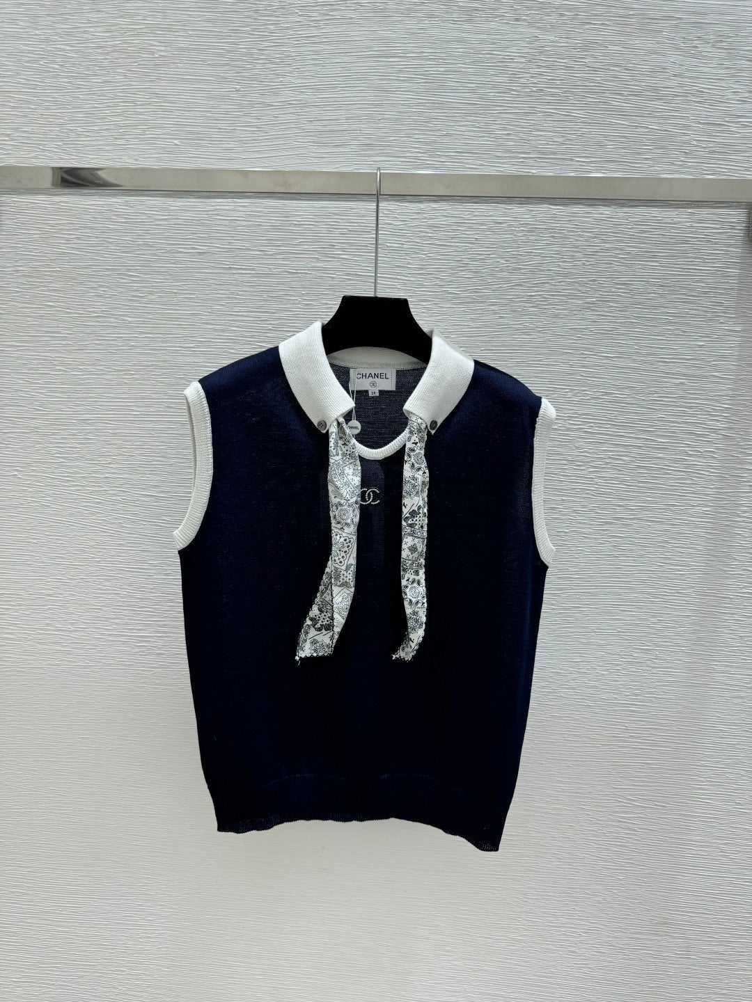 Chanel 2026 Silk Scarf Knit Vest Wool 238260