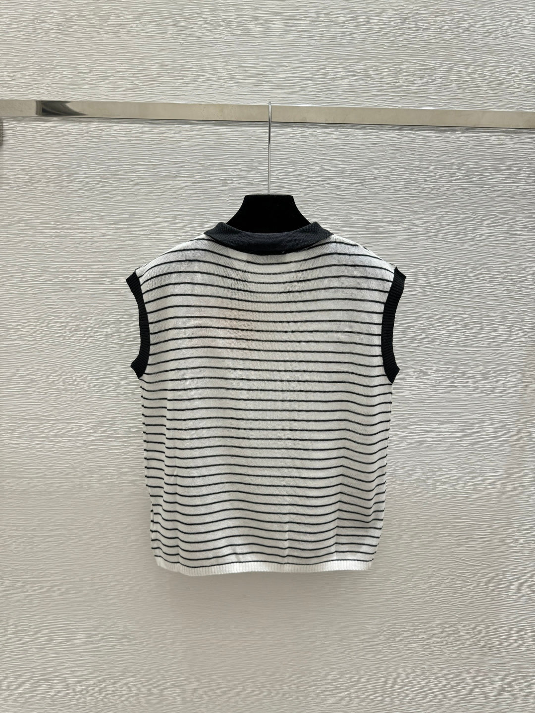 Miumiu 2026 Striped Sleeveless Knit Vest Cotton 341375