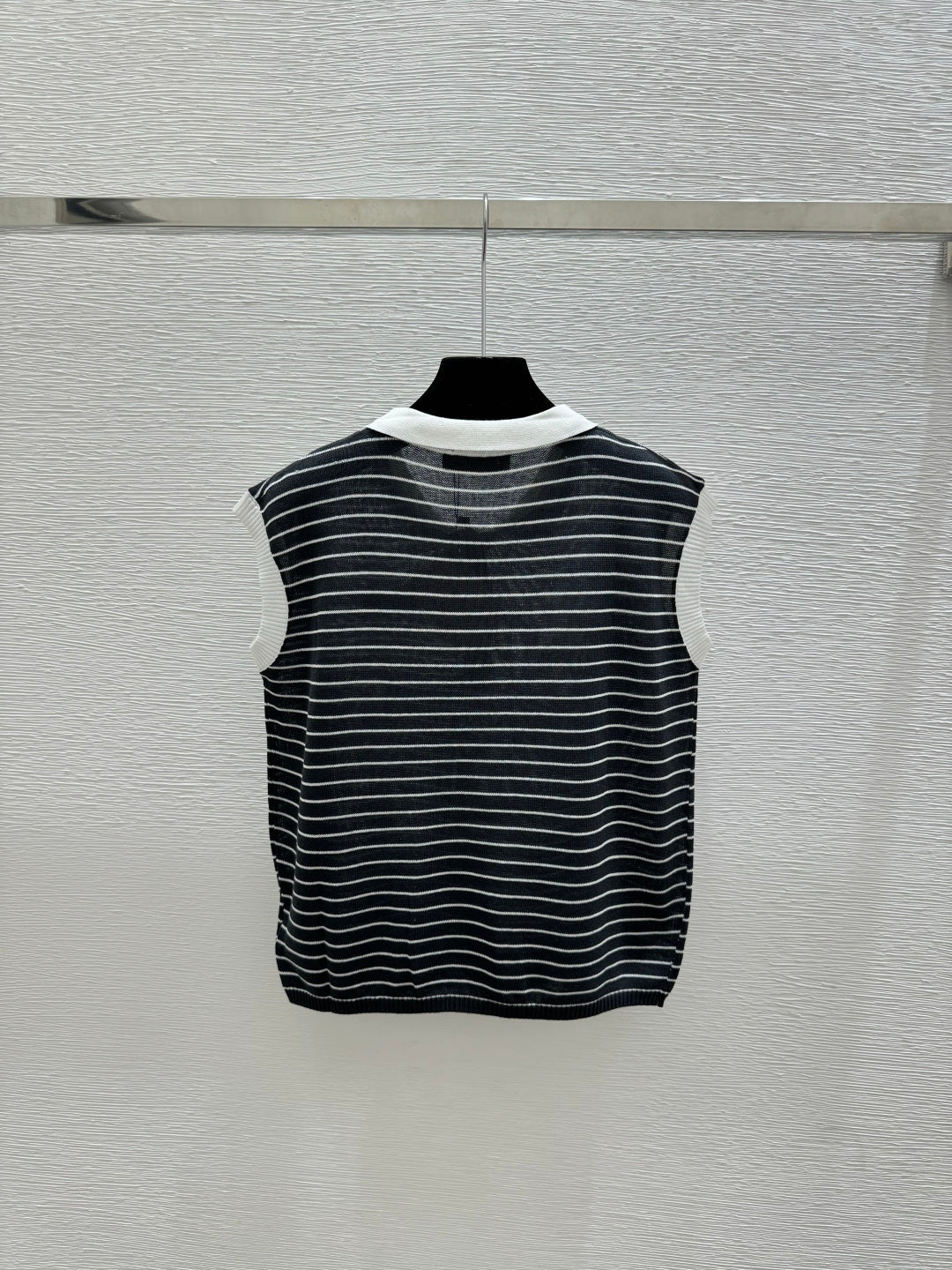 Miumiu 2026 Striped Sleeveless Knit Vest Cotton 341375