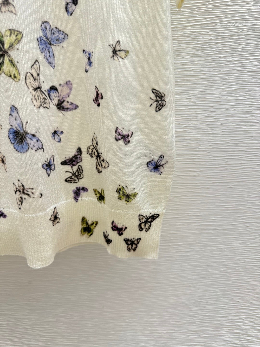 Dior 2026 Butterfly Print Knit Short-Sleeve T-Shirt Wool 355164