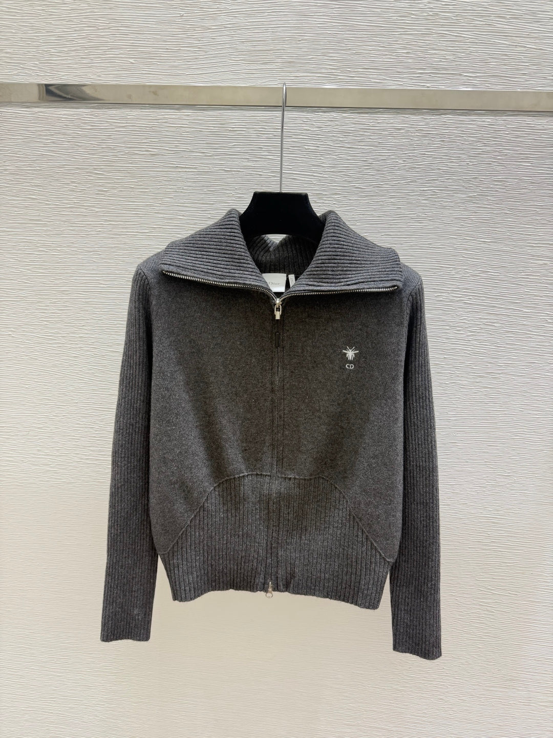 Dior 2026 Cardigan Cream And Gray Wool 913542