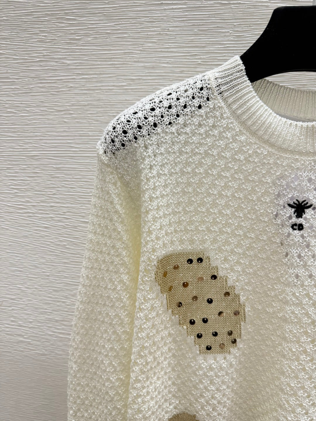 Dior 2026 Sequin Crew Neck Knit Long Sleeve Wool 913481