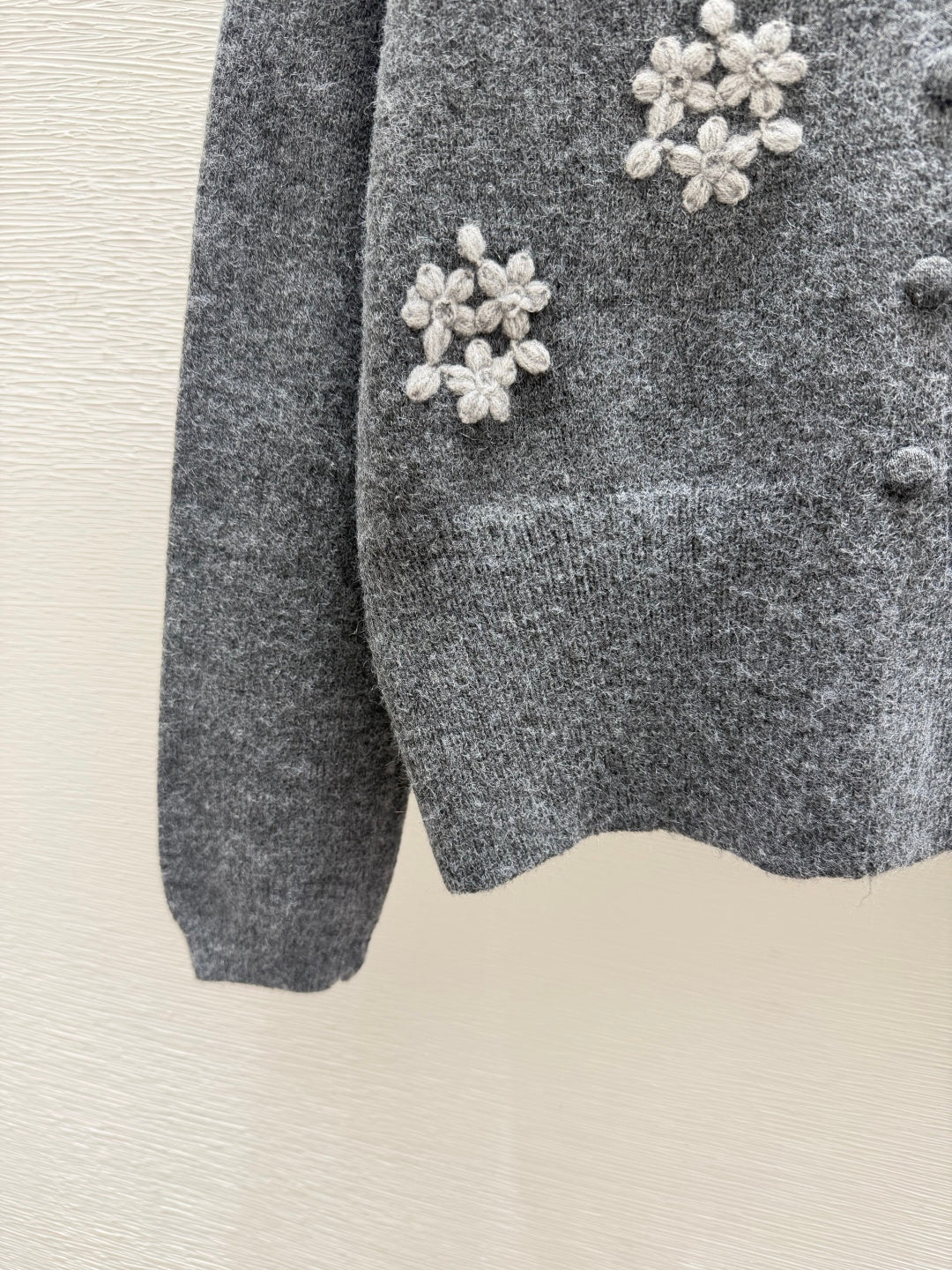 Dior 2026 Floral Faux Two-Piece Round Neck Knitted Long-Sleeve Cardigan Wool