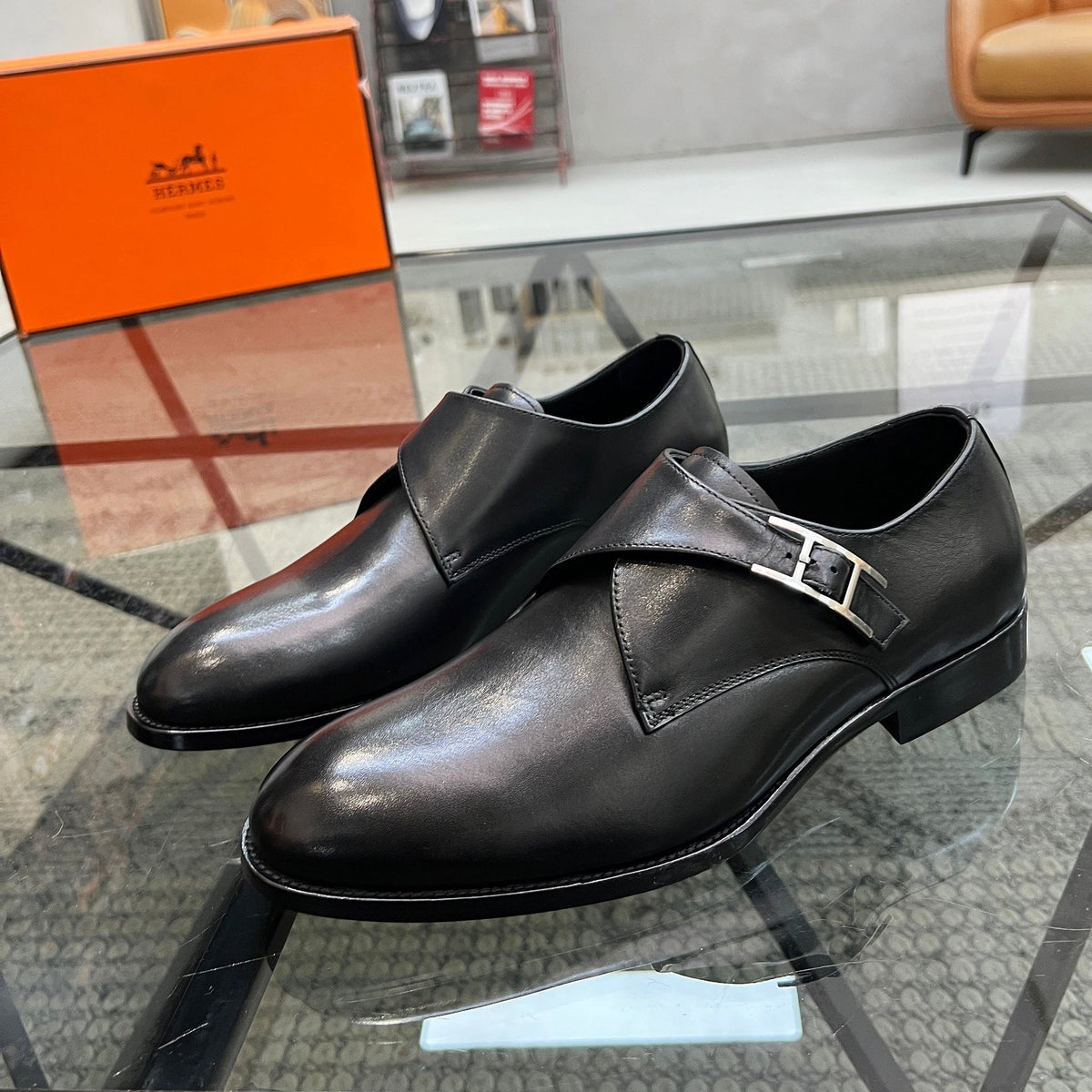HM Men's Loafer Black Smooth Cowhide 638515