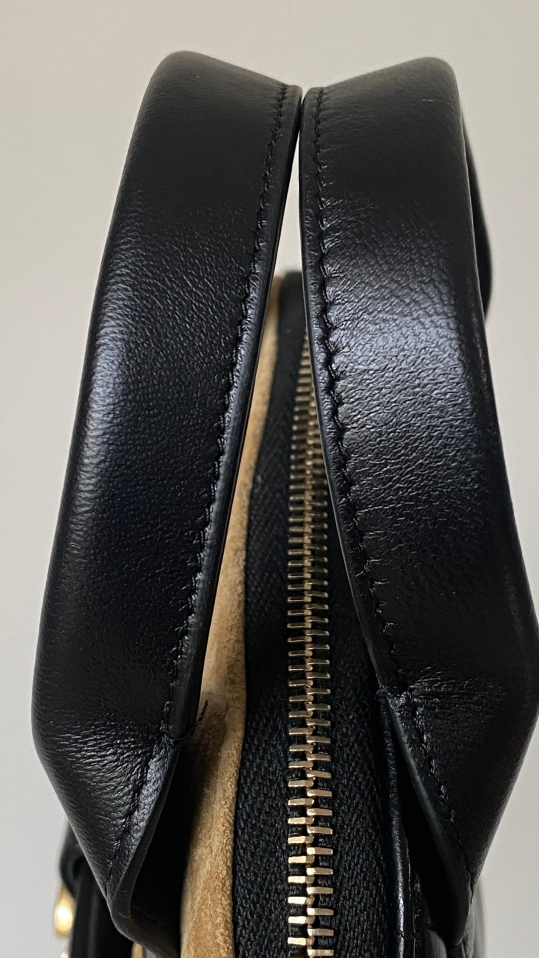 CC Clutch with chain 18  black brown suede calfskin