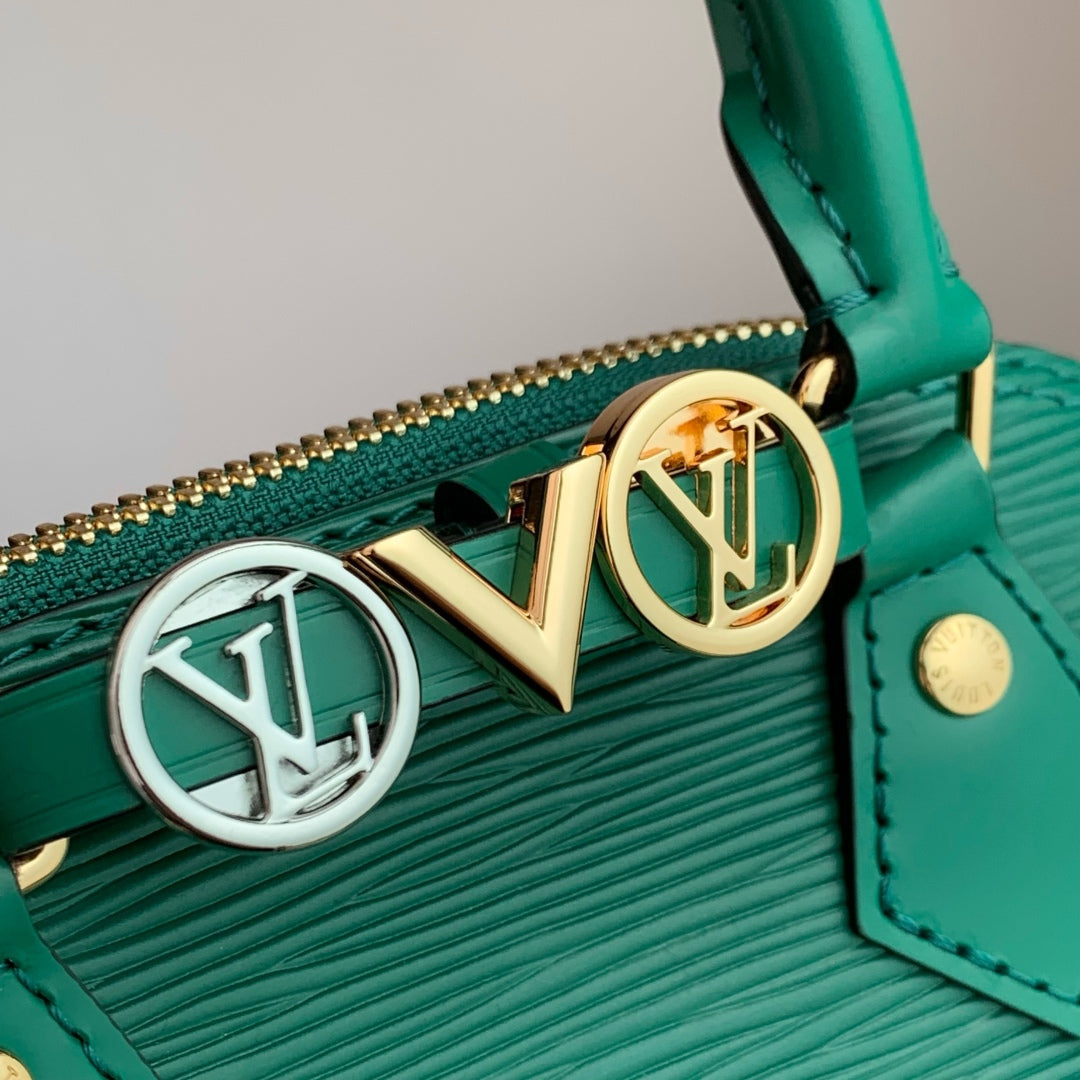 LV Alma Monogram Bag 19.5cm Green Epi Leather 337576