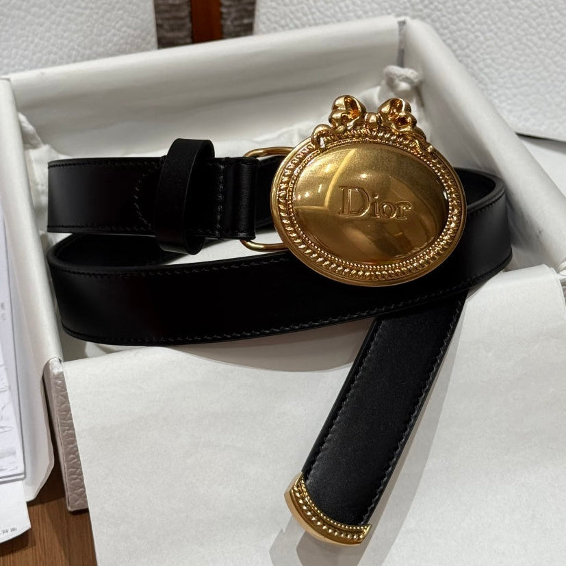 Dior 2026 Médaillon 6cm Belt Buckle 2.5cm Width Smooth Calfskin