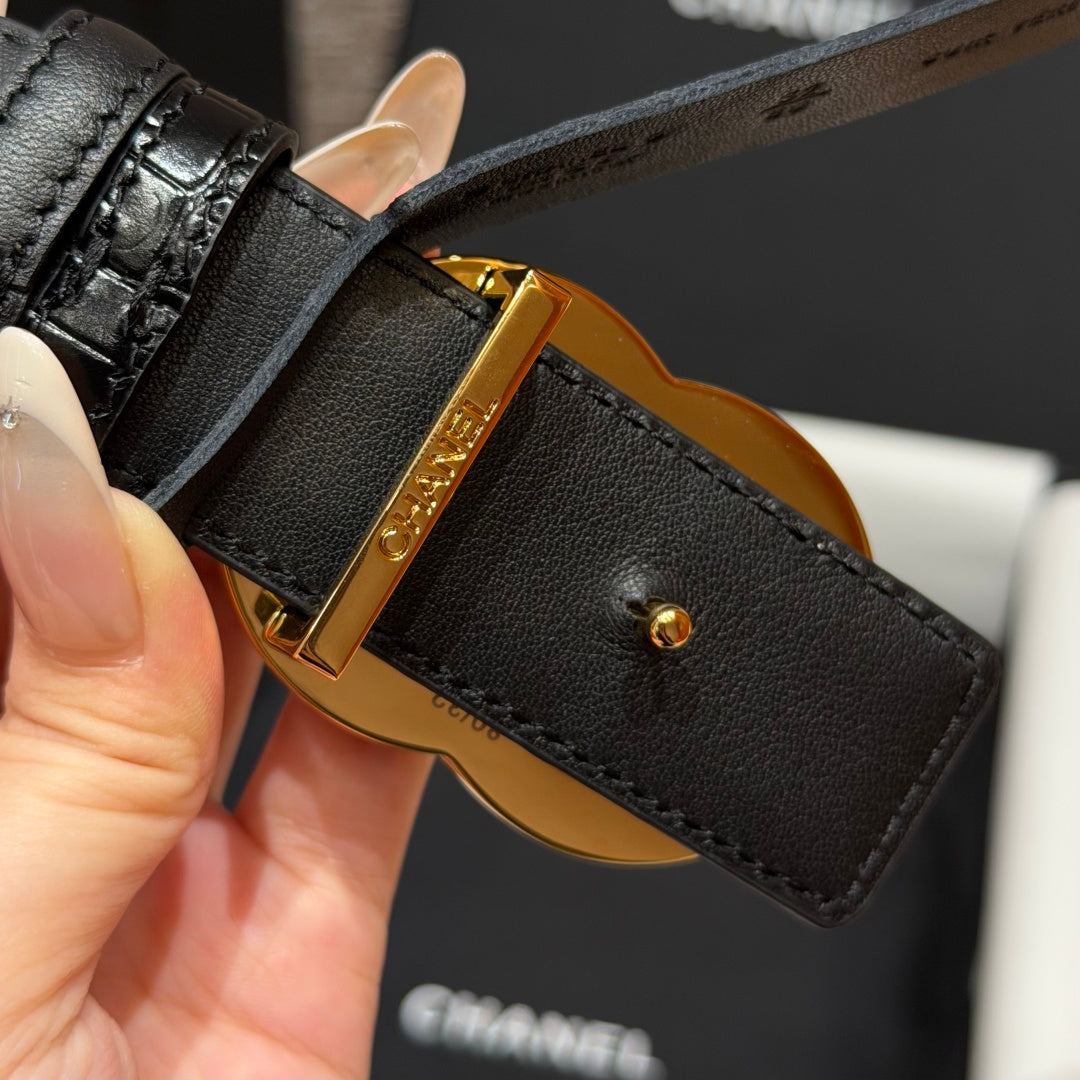 Chanel 2026 Double C Buckle Belt 30mm Calfskin 213839