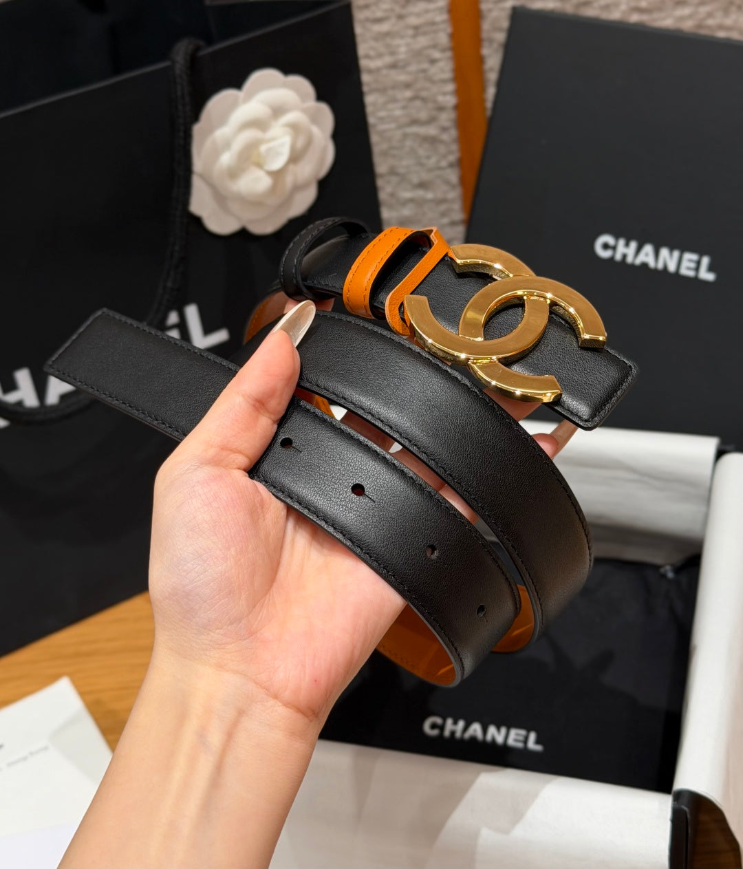 Chanel 2026 Double C Buckle Belt 30mm Leather 213837