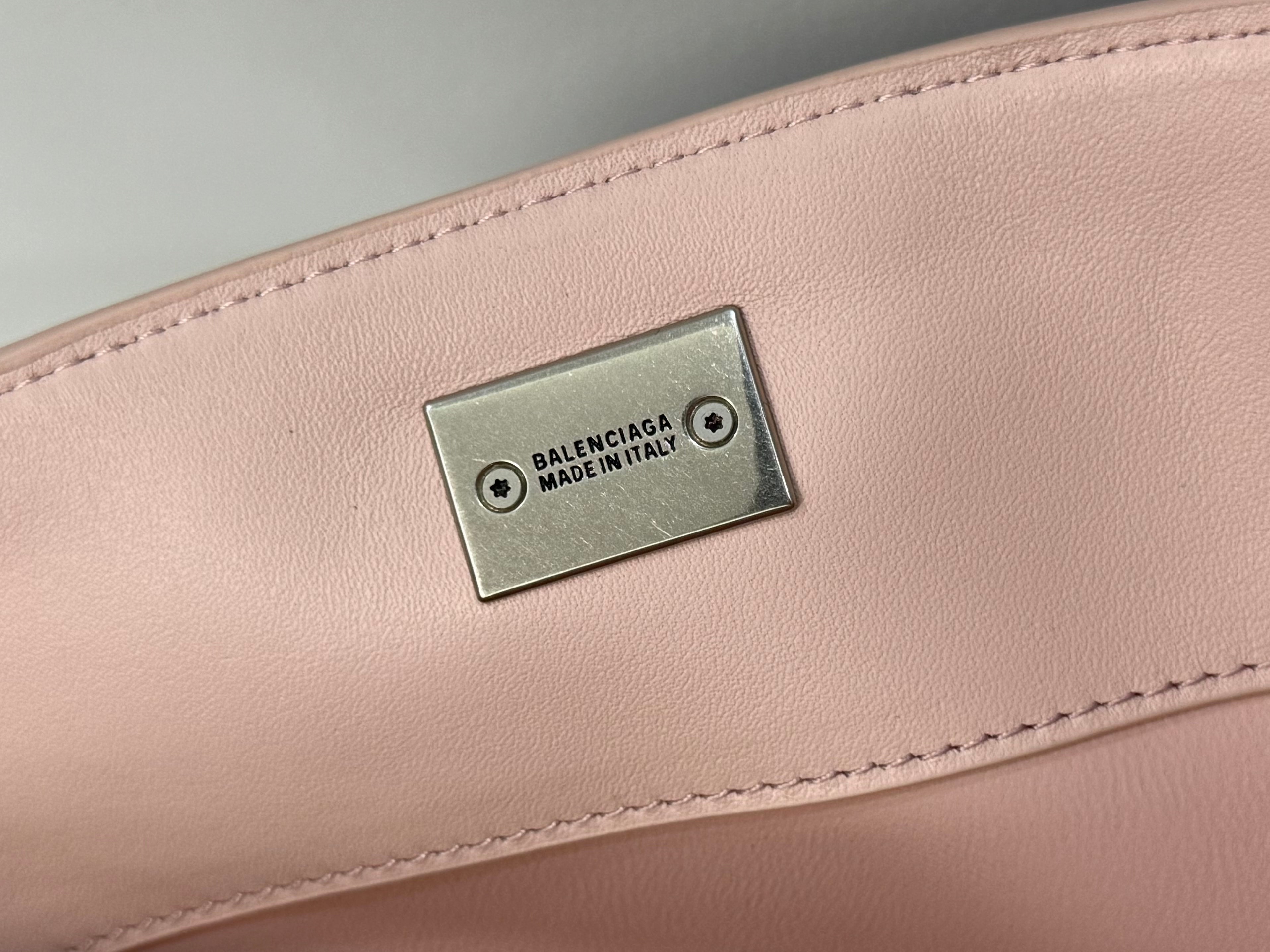 Balenciaga Small  Bag 29 Light Pink Calfskin Sliver Hardware