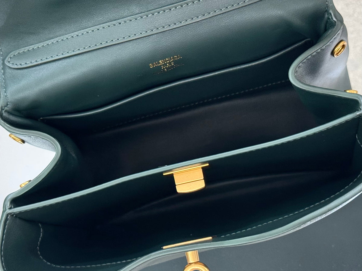 Balenciaga Mini Bag 22 Dark Green Calfskin Gold Hardware