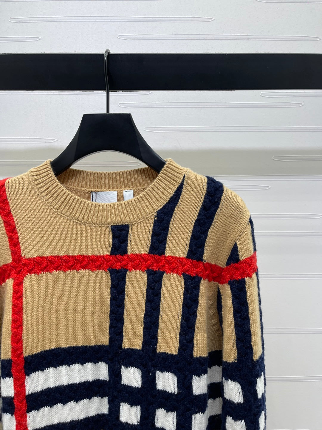 Burberry 25 Crew Neck Long-Sleeve Sweater Beige Wool Cashmere