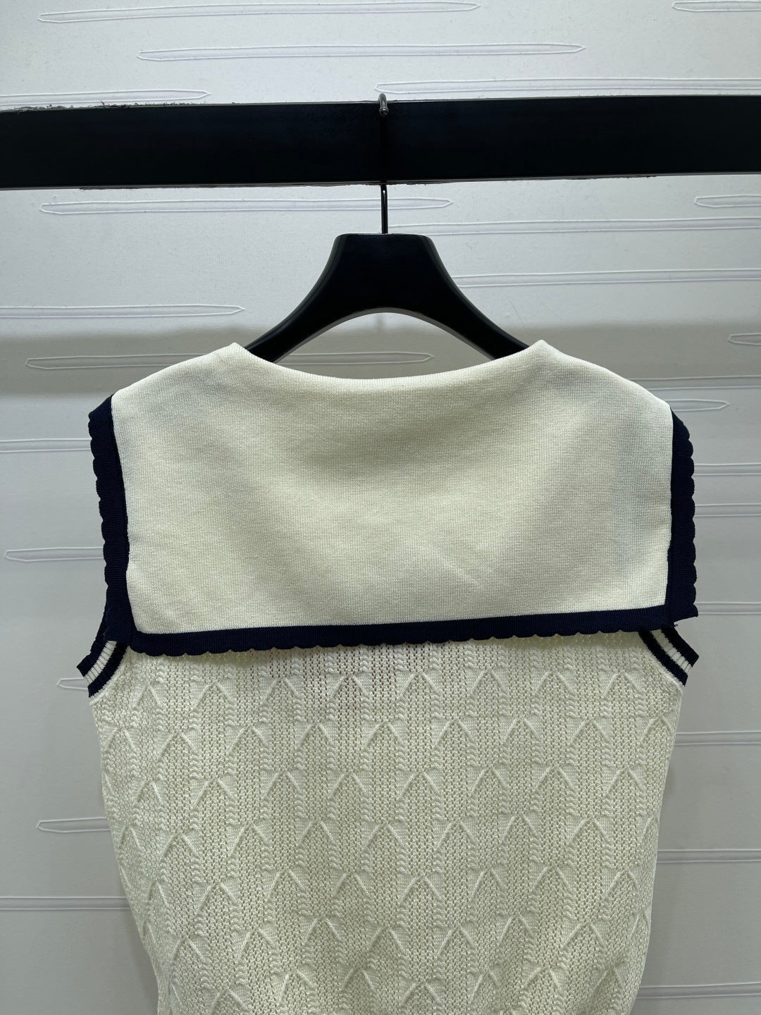 Miumiu 2026 Cable-knit Sleeveless Sweater Vest Cream Cotton
