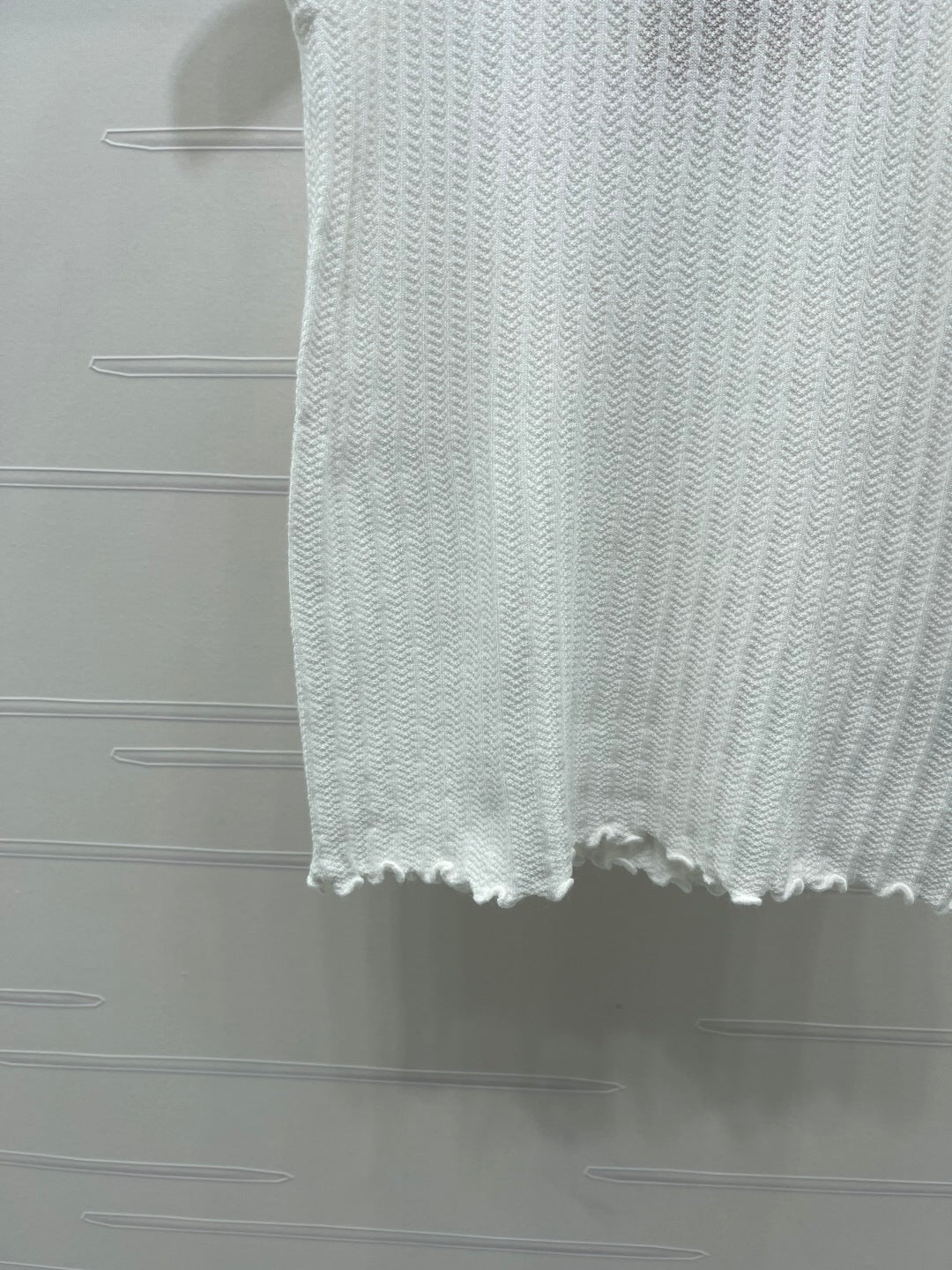 Miumiu 2026 Lace Collar Knitted Vest White Tencel 380691