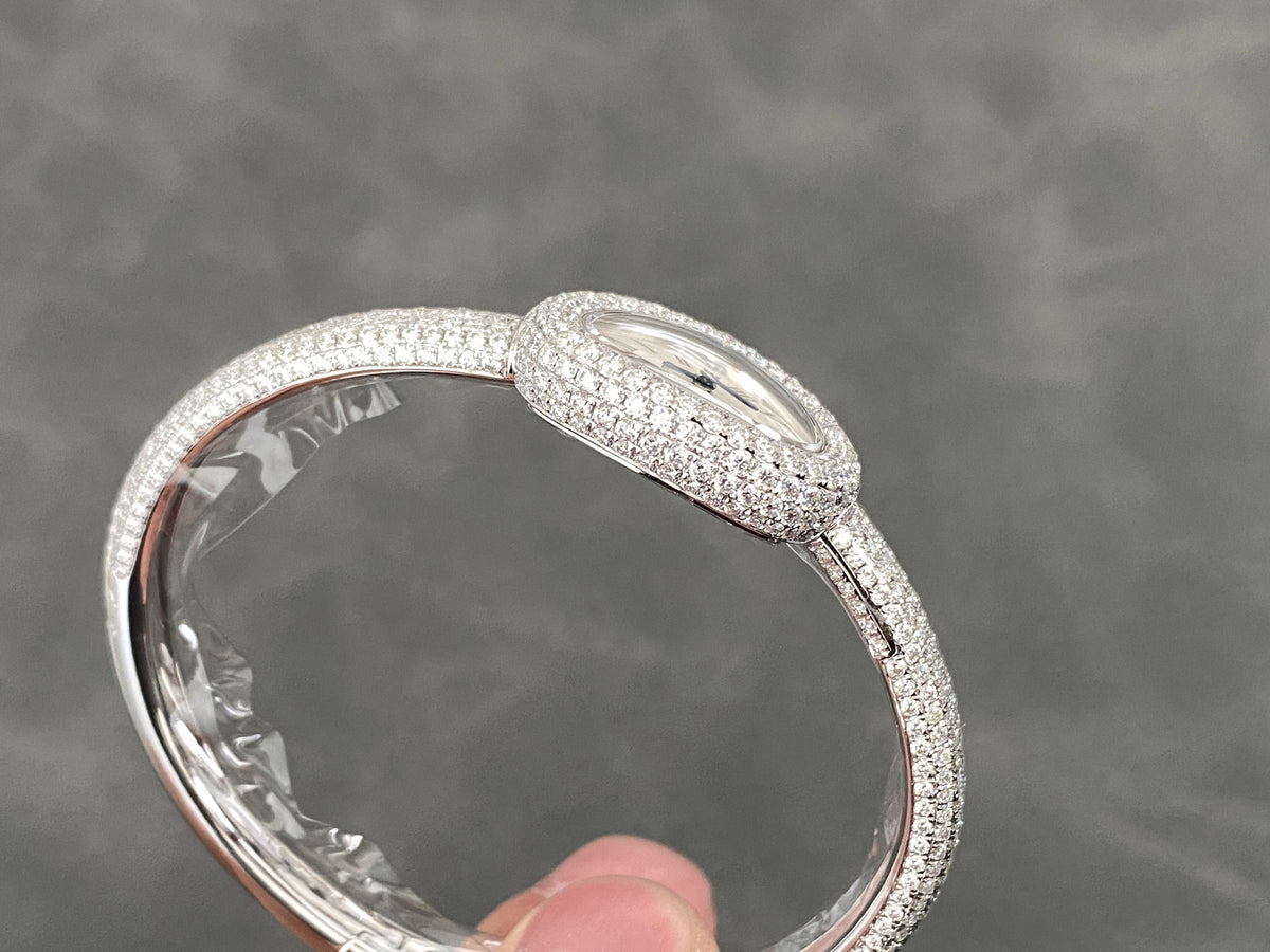 Baignoire 2024 24.6mm Silver Diamond Bezel White Dial