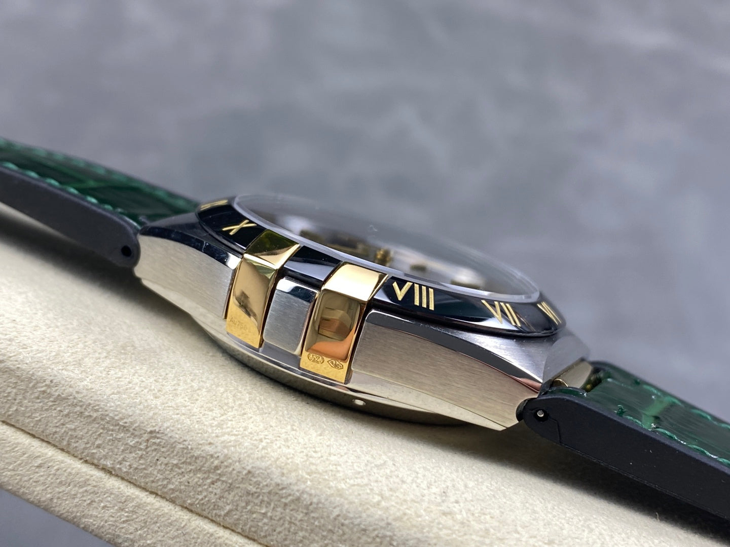 Omega Constellation Co-Axial Master Chronometer 41 mm Gold Steel Case Green Leather Strap