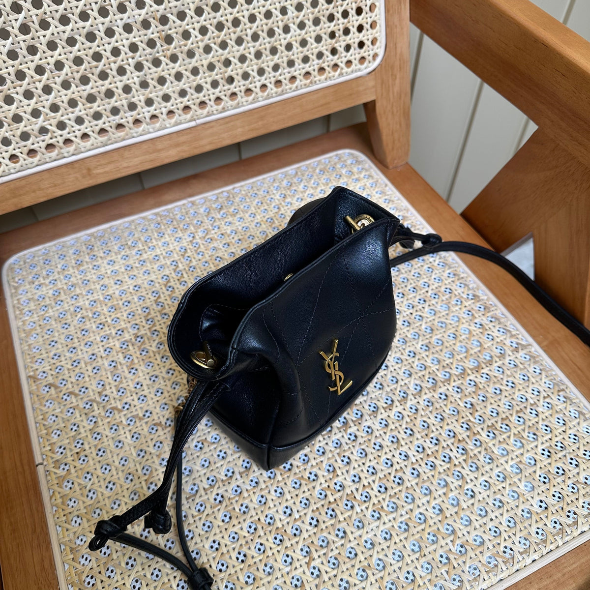 YSL Jamie Mini Crossbody Bag 16 Black Lambskin Gold Hardware