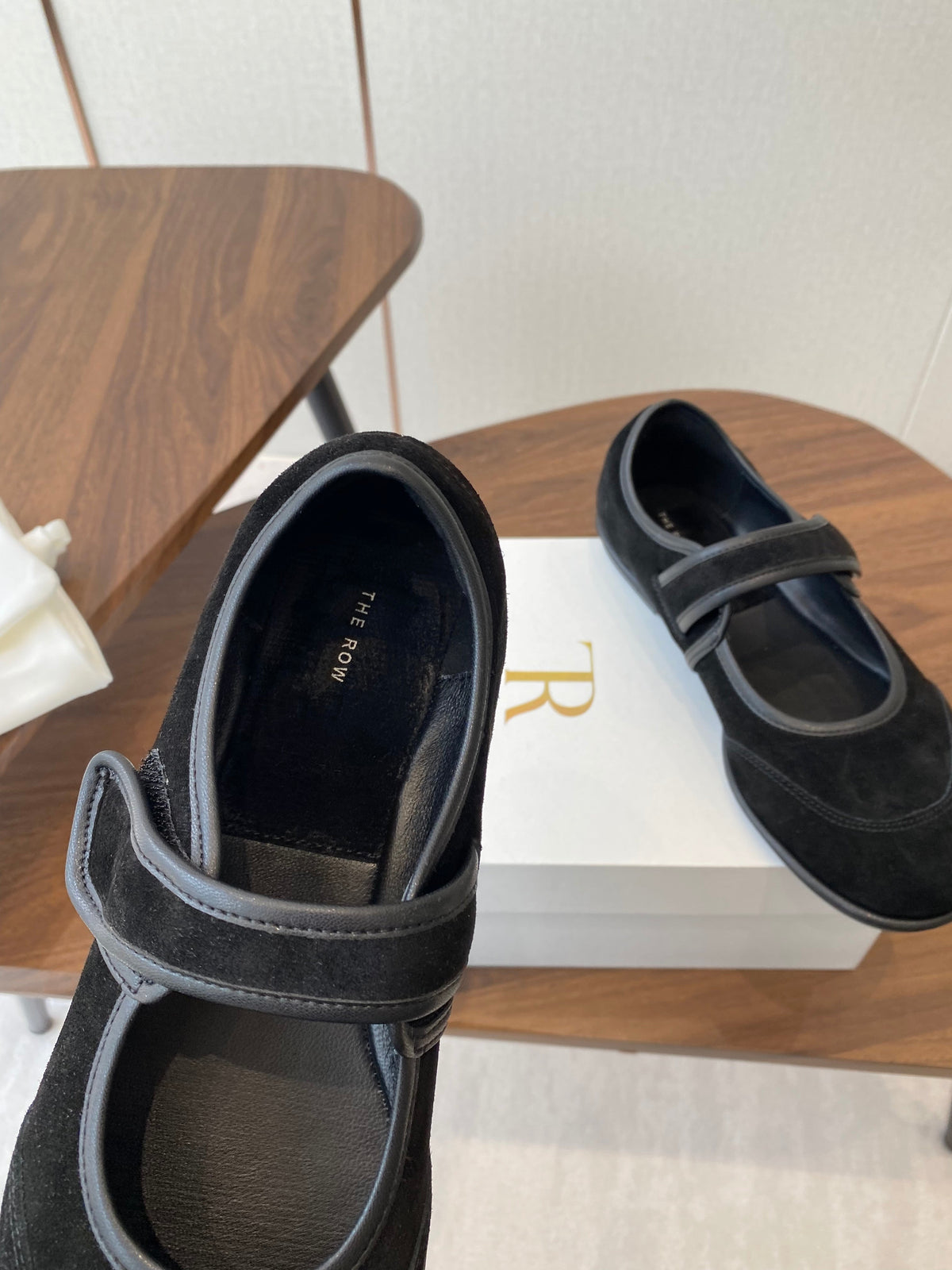 HM  25s Velcro Mary Jane Black Suede