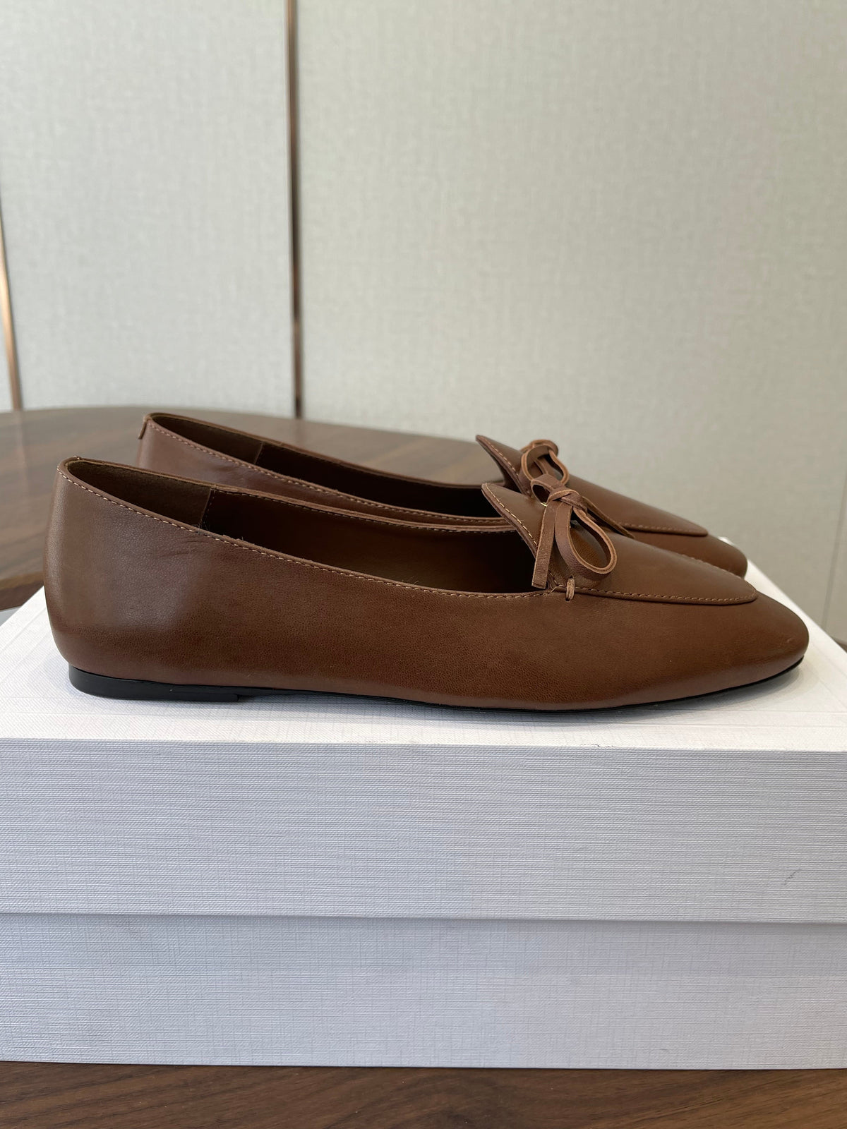 Celine 26 Loafers Brown Sheepskin 624694
