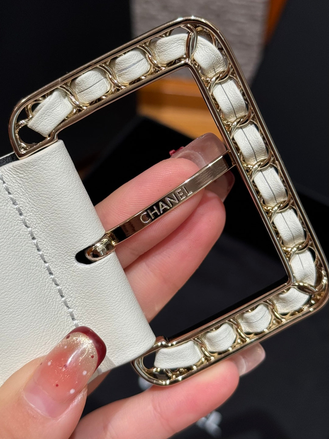 Chanel 2026 Wide Square Buckle Belt 55mm 207215
