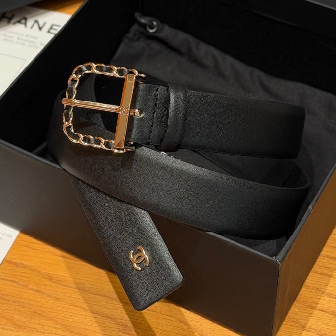 Chanel 2026 Interwoven Chain Buckle Belt 30mm 207253
