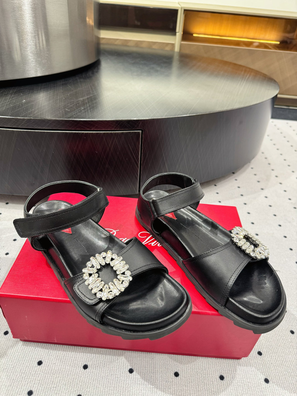 Viv 25 PlatForm Sandals Black Sheepskin 295960