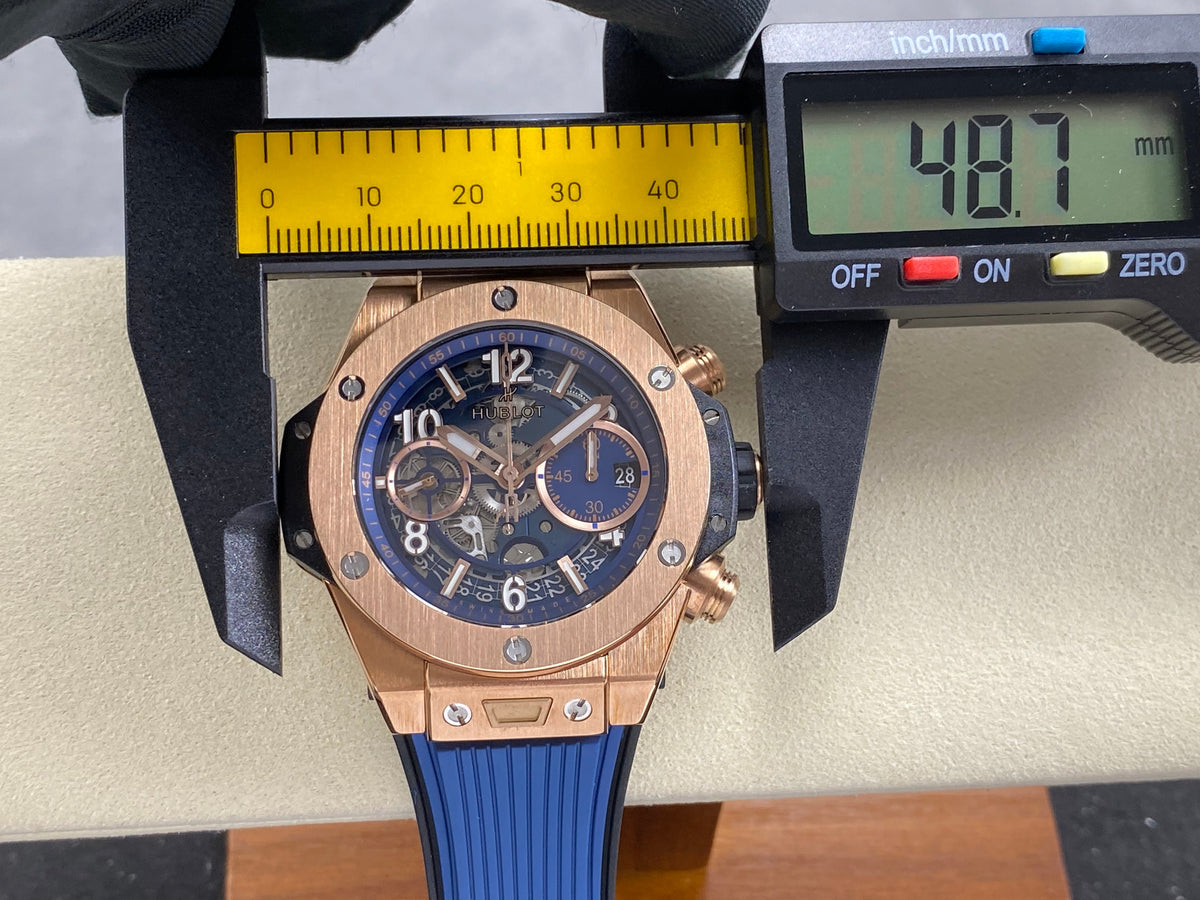 Hublot Big Bang Unico Rose Gold Blue 42mm Blue Rubber Strap Watch