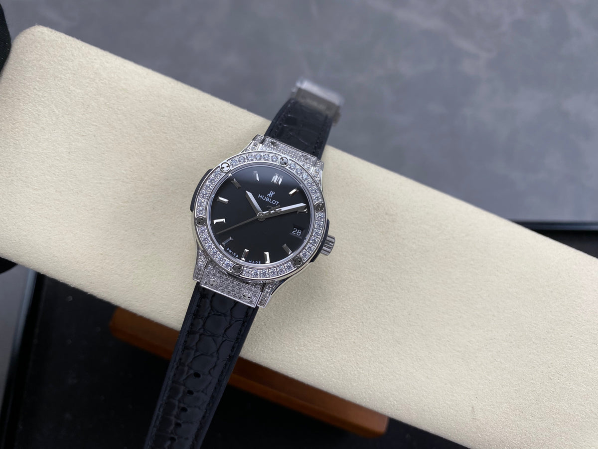 Hublot Classic Fusion 33mm Watch Black Dial And Black Leather Strap