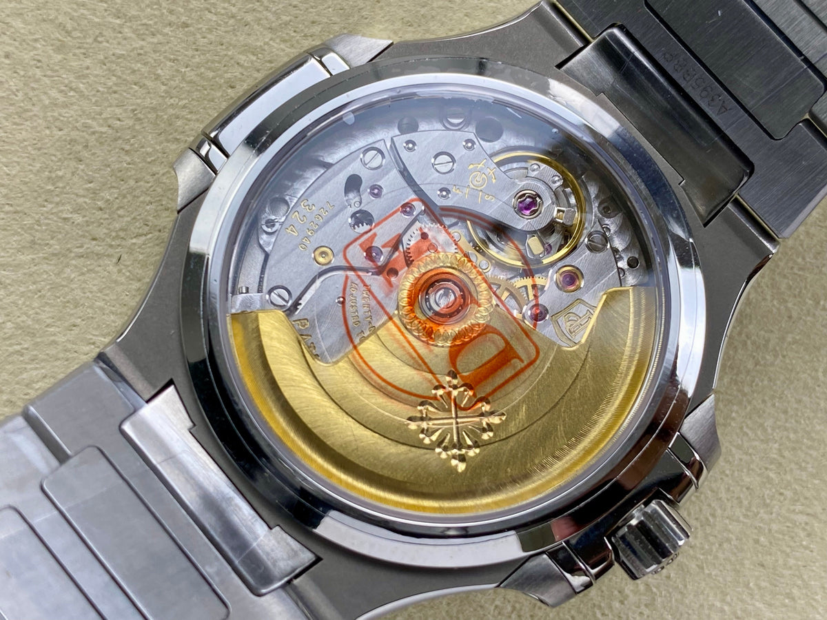 Patek Philippe Nautilus 35mm Black Gray Dial Sliver Case