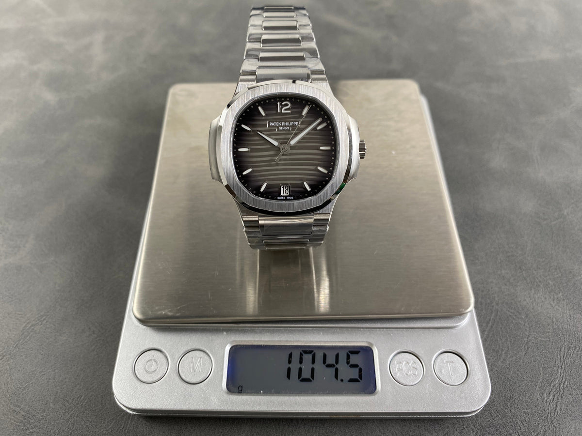 Patek Philippe Nautilus 35mm Black Gray Dial Sliver Case