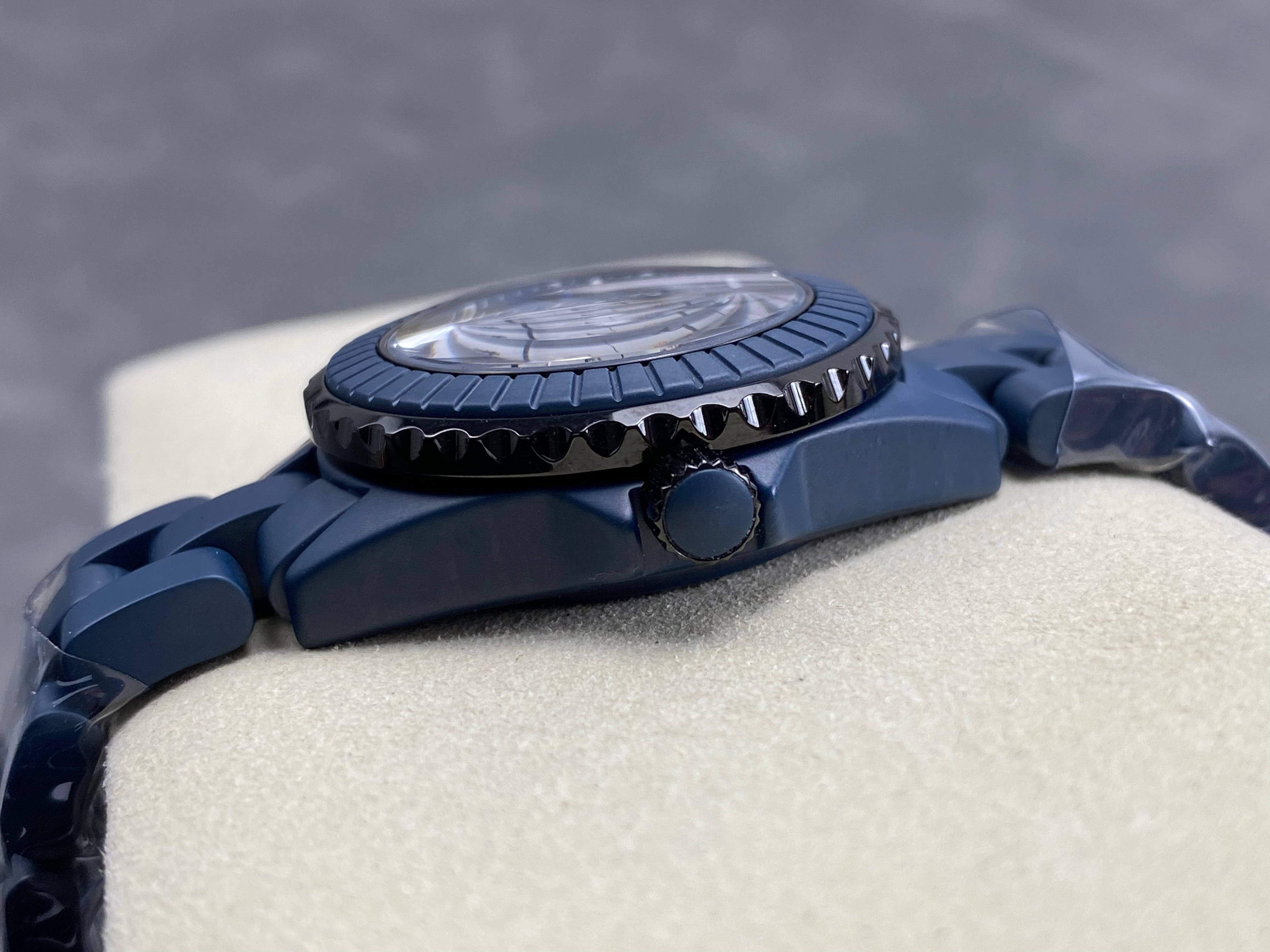 Chanel Bleu 33mm Navy Blue Dial Diamond Ceramic