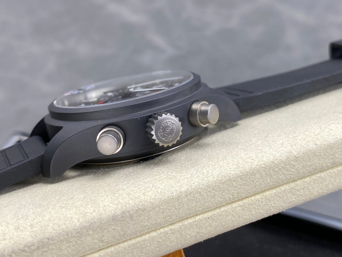 IWC Pilot's Chronograph 42 Black Dial Black Case Rubber Strap