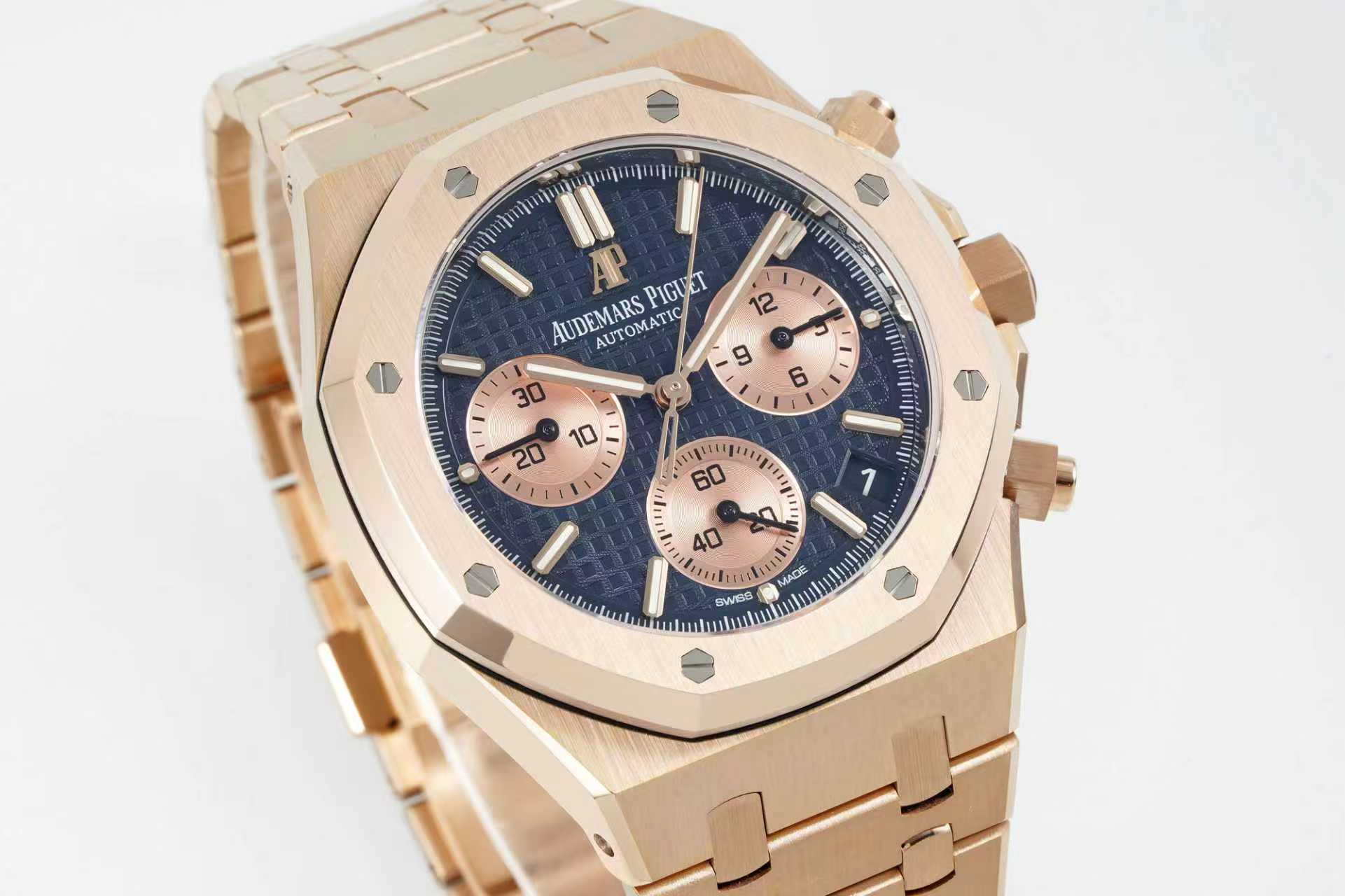 Audemars Piguet Royal Oak Chronograph 41mm Rose Gold Blue Rose Gold Dial