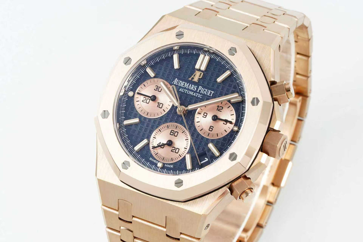 Audemars Piguet Royal Oak Chronograph 41mm Rose Gold Blue Rose Gold Dial