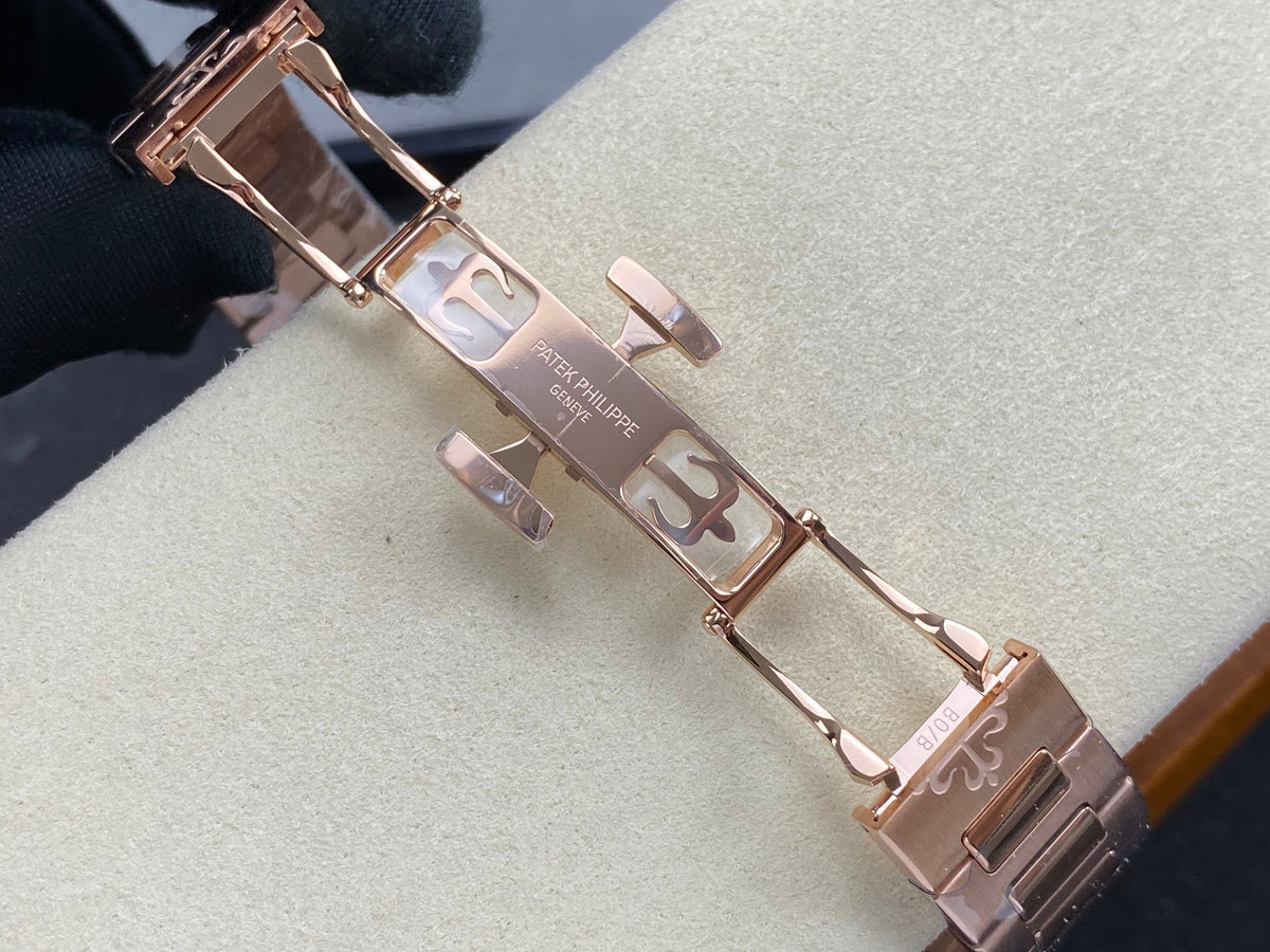 Patek Philippe Nautilus 35.2mm Rose Gold Case White Dial