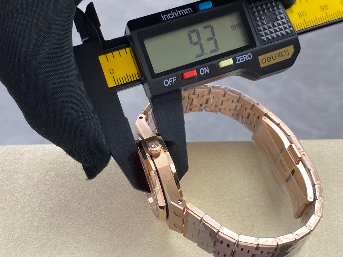 Audemars Piguet Royal Oak 37mm Rose Gold Pink Dial Diamond Bezel