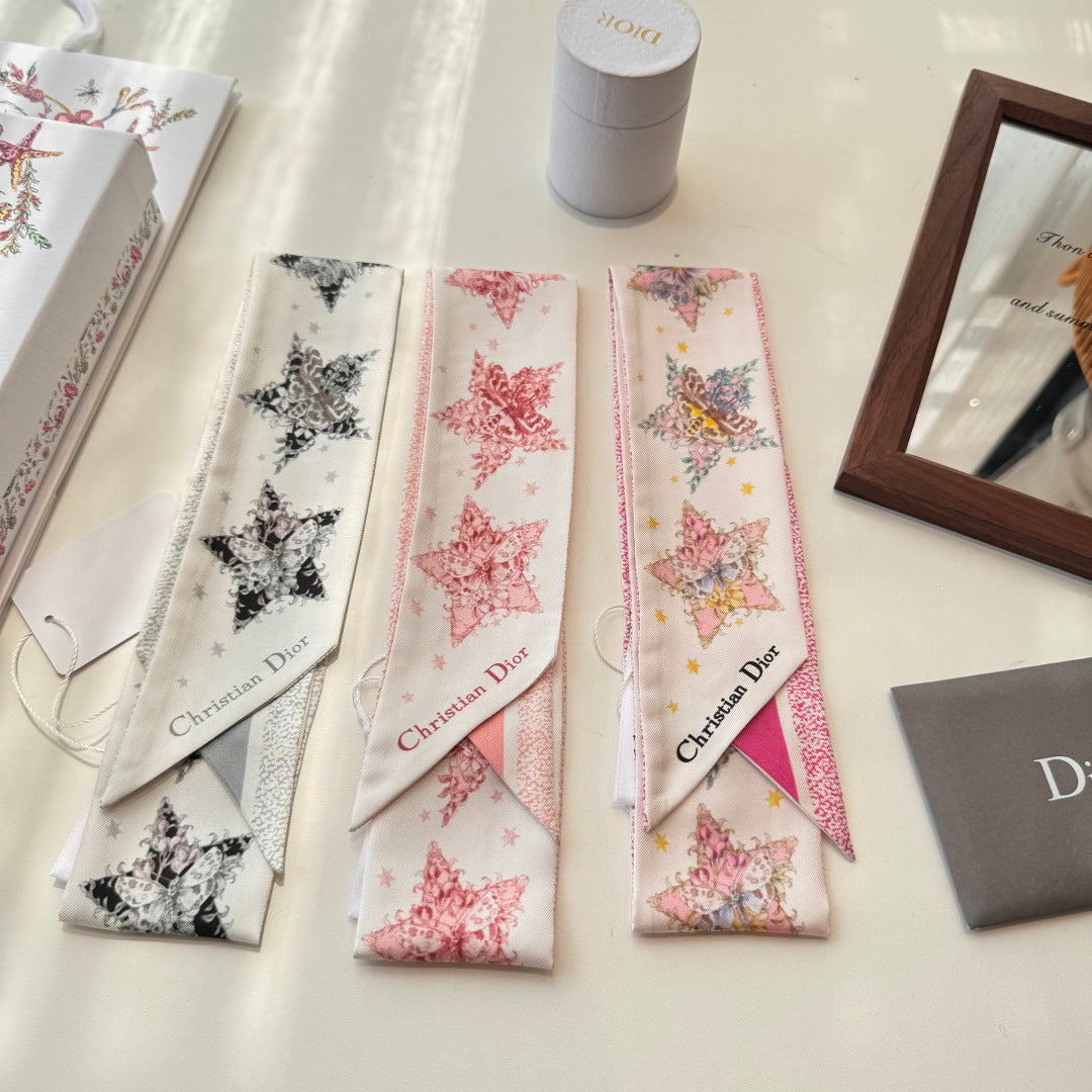 CD Twilly Mini Scarf 105cm  Pink Mulberry Silk 969065