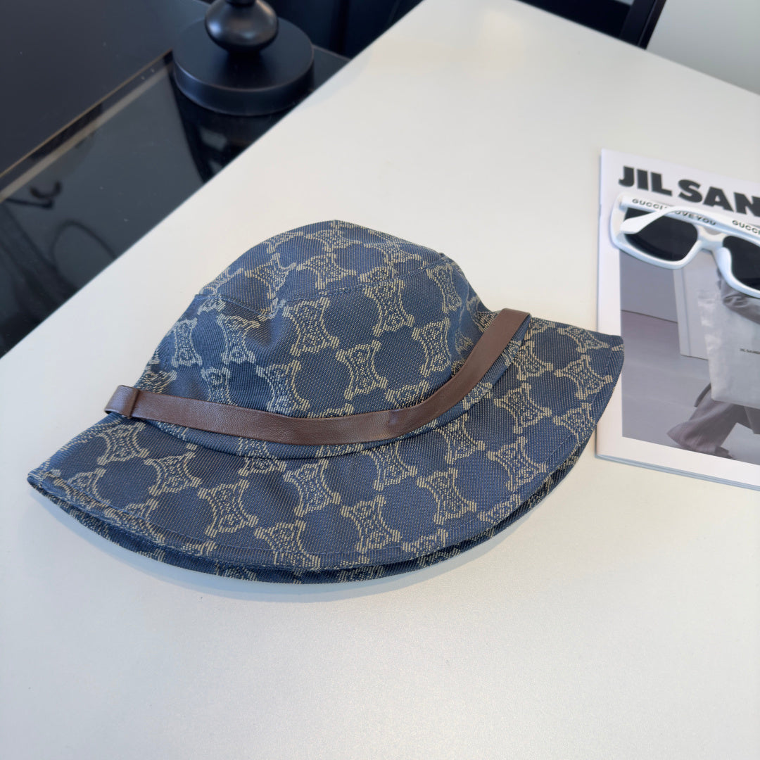Celine Bucket Hat Blue Cotton 262199