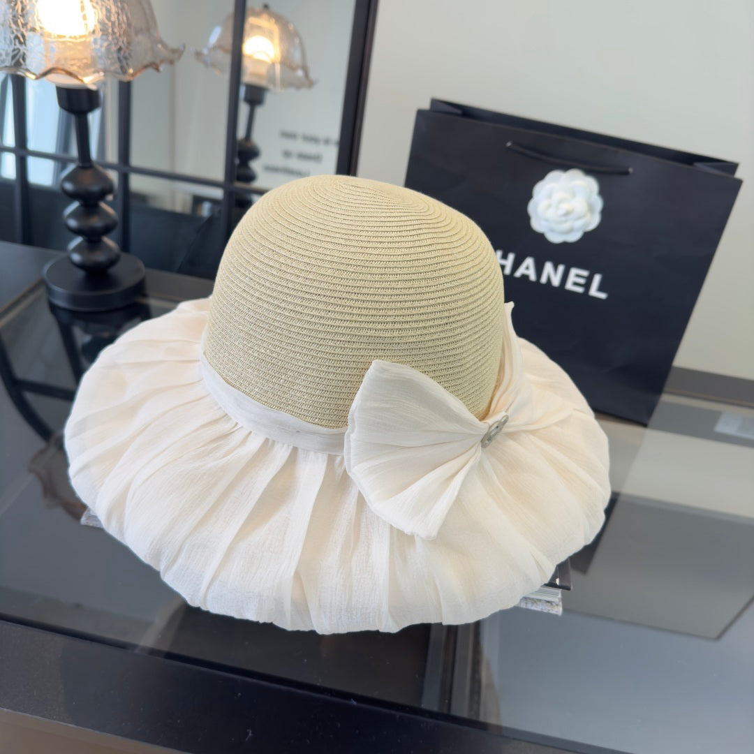 Chanel Bow-tie Beige Cream Bucket Hat 269014