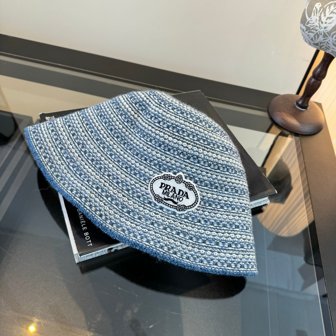 Prada Striped Bucket Wool Hat 477566