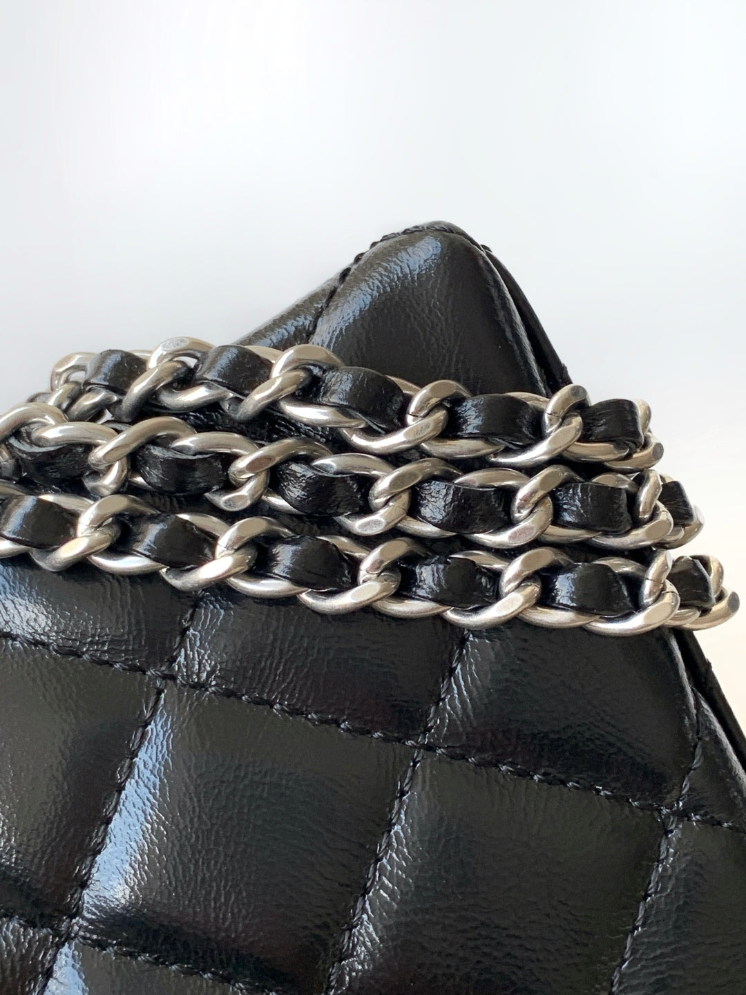 cc 24a nano 19cm kelly shopper bag black lambskin sliver hardware