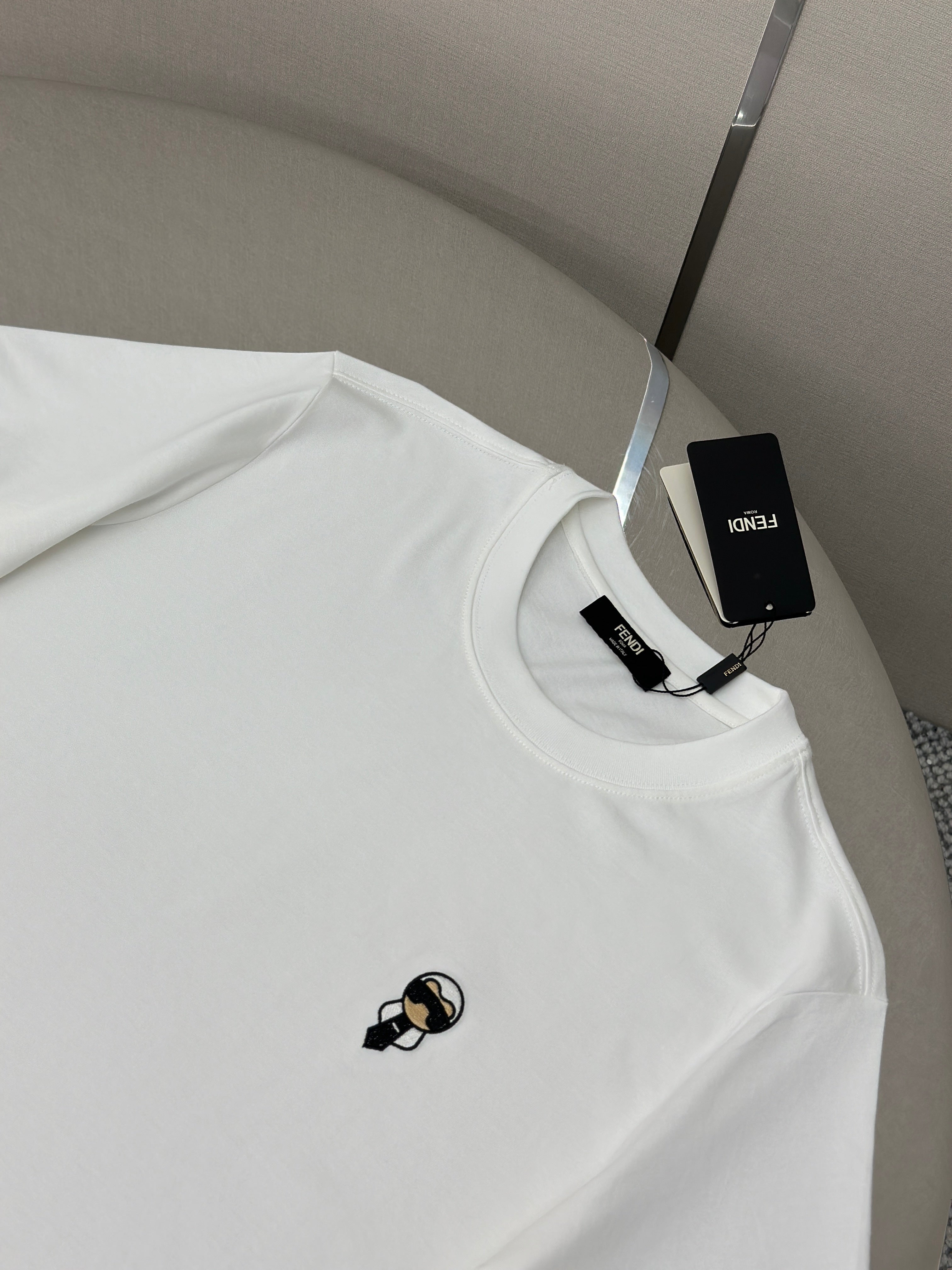 Fendi 2026 Men's Short-Sleeve T-Shirt White Cotton 824659