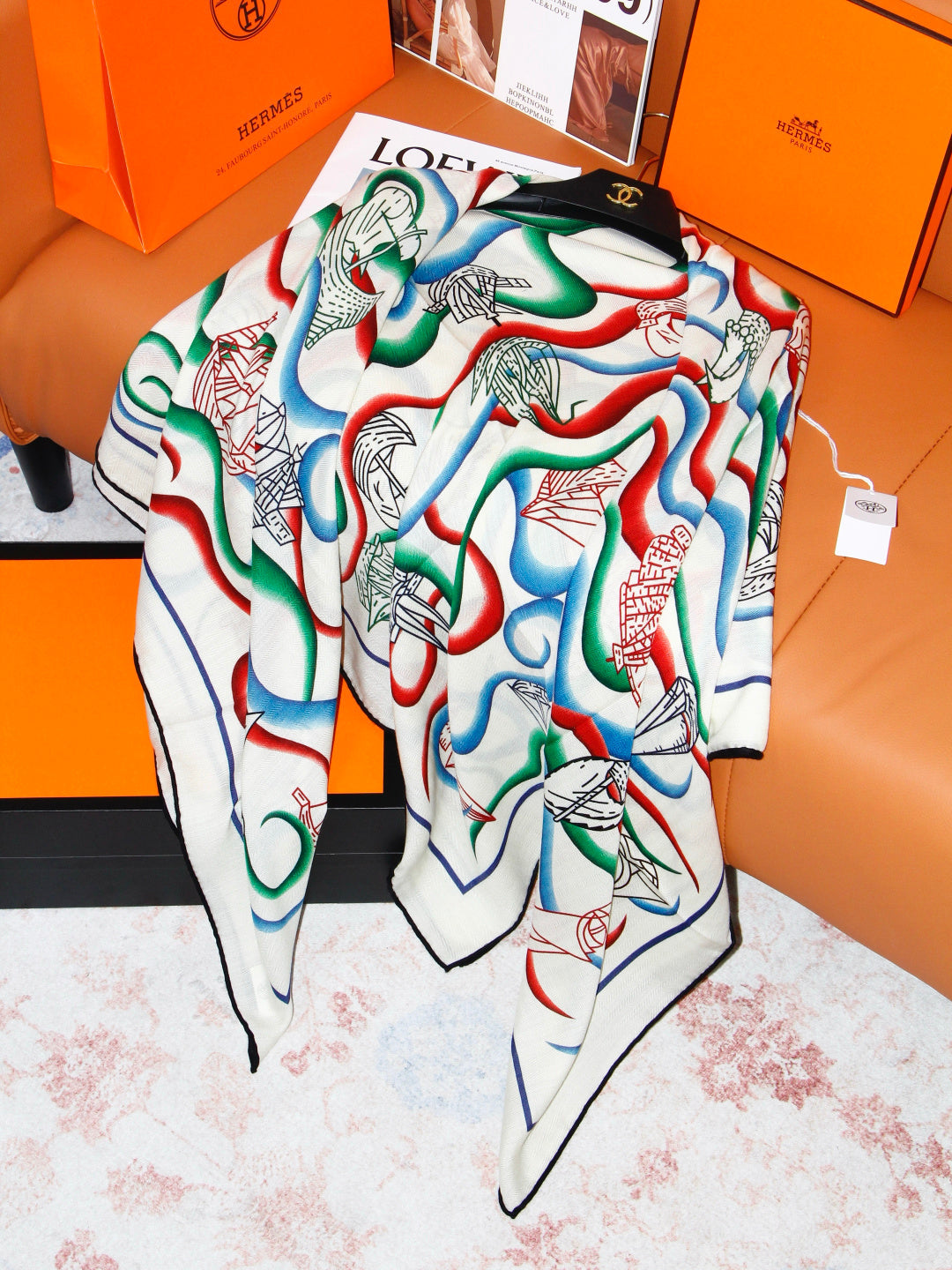 Hermès 2026 Shawl Scarf 140cm Colorful Cashmere And Silk 218148