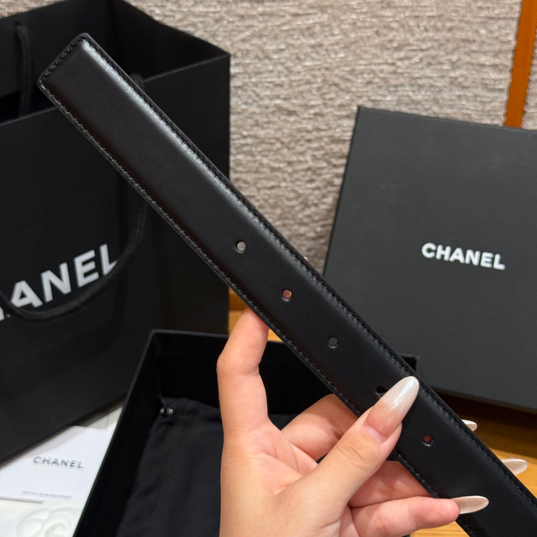 Chanel 2026 Square Buckle Belt 30mm Calfskin 213908