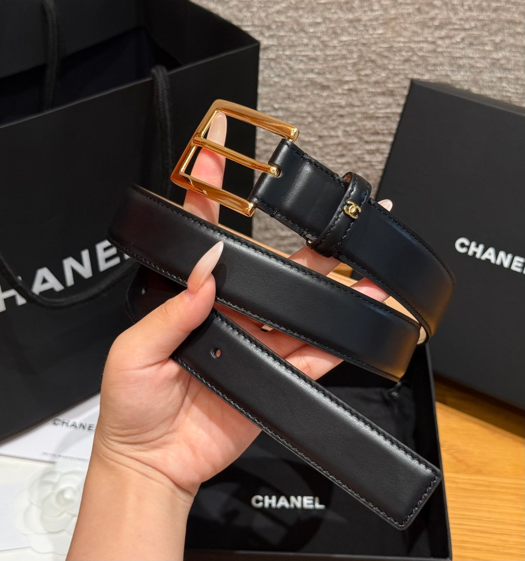 Chanel 2026 Square Buckle Belt 30mm Calfskin 213908
