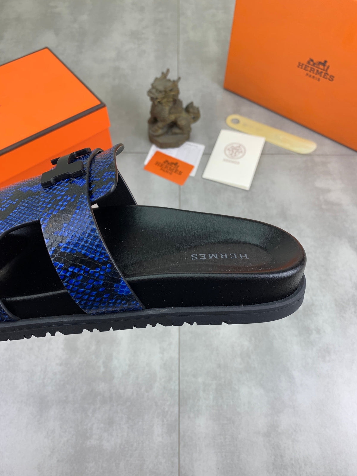 HM Men's Slide Blue Cowhide 616254