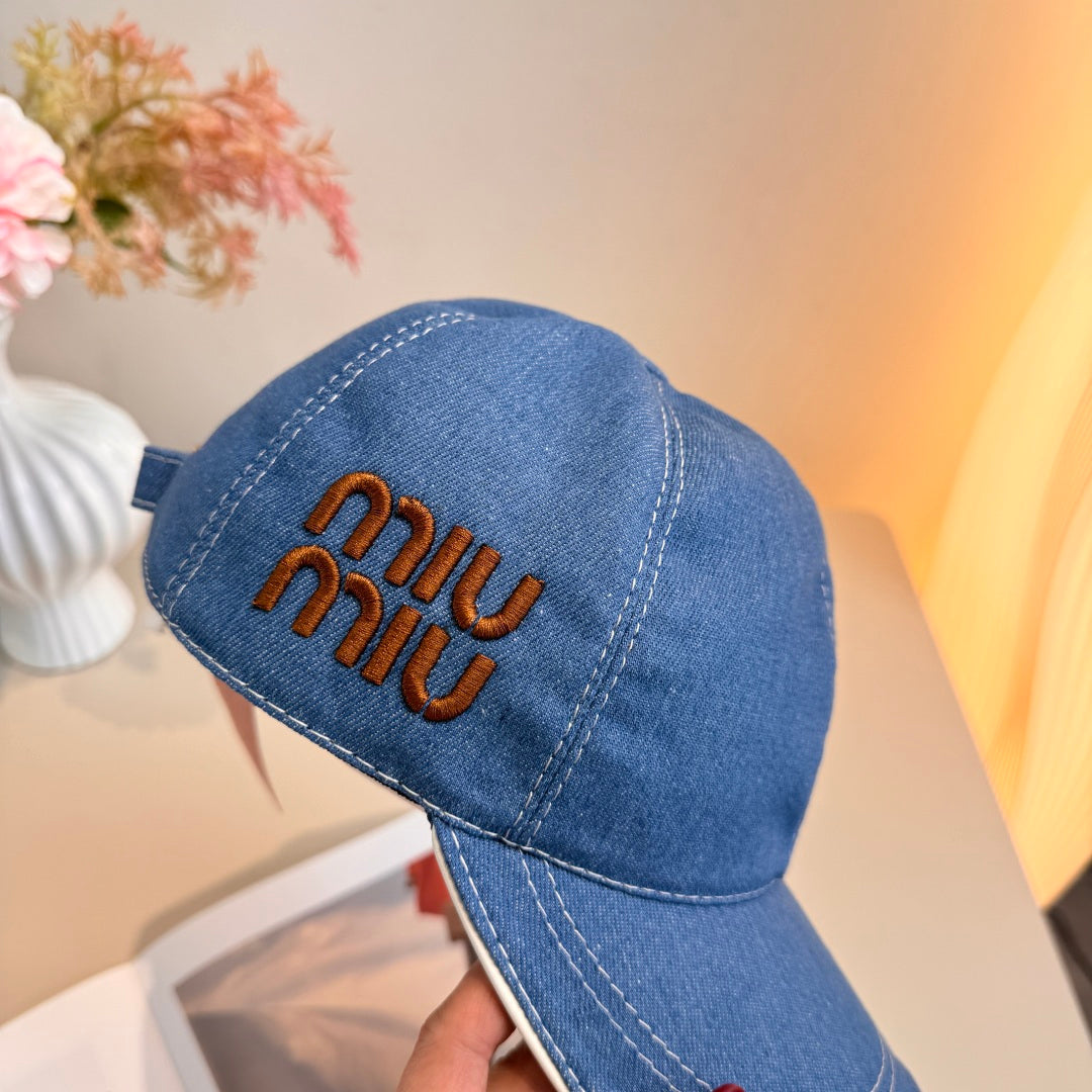Miumiu Baseball Cap Denim Cotton 343799