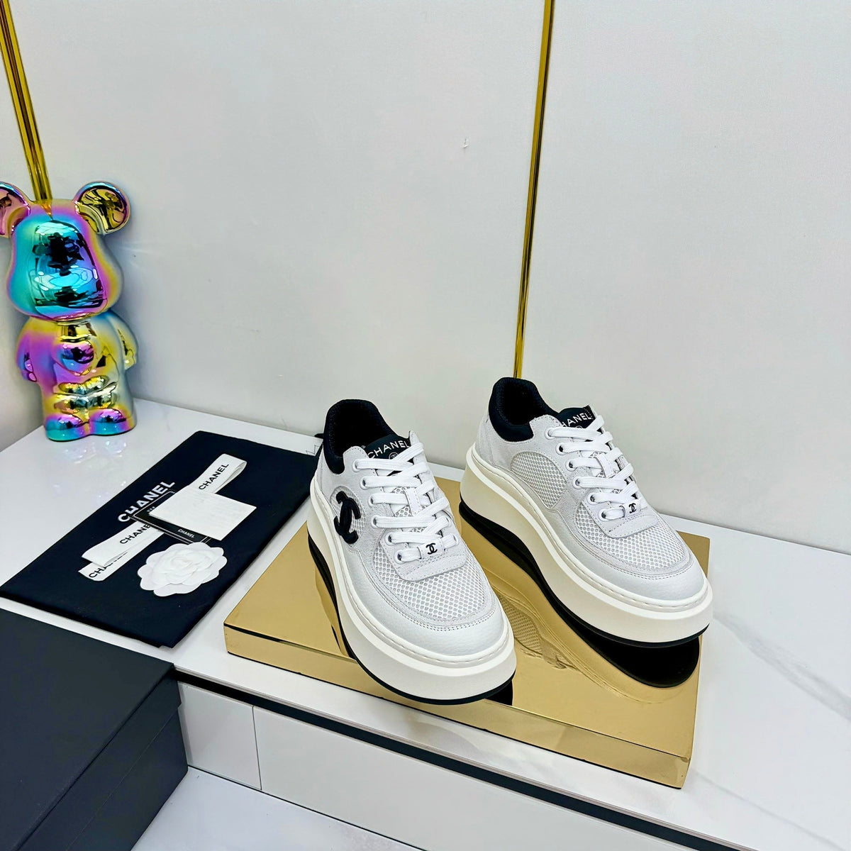 CC 25 Platform Sneaker White Cowhide 312954