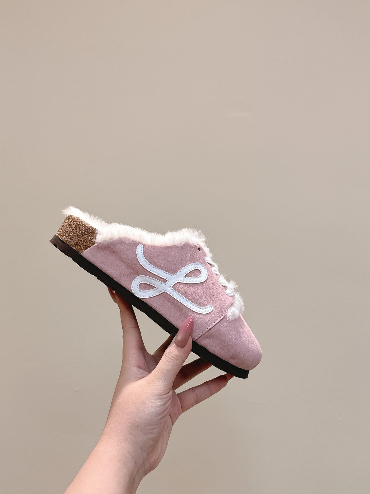Loewe 2026 Birkenstock Furry Mule Suede 654285